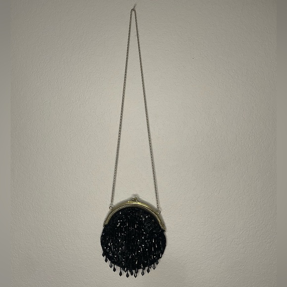 Vintage 1960s Beaded Black Evening Bag - Picture 3 of 7